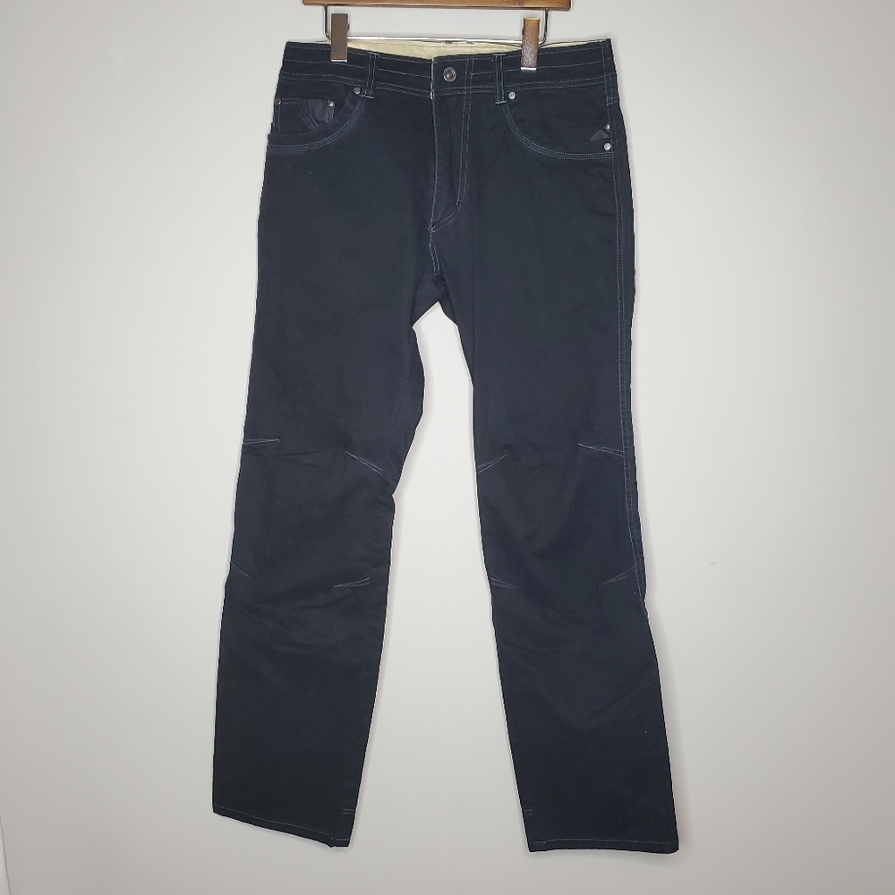 Kuhl Easy Rydr Patina Dye Cotton Pants Men's 33 x 34 Black Straight Leg